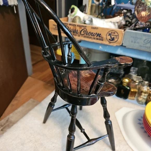 Rustic Antique Design Wooden Doll Chair - Picture 4 of 5